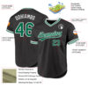 Custom Black Kelly Green-White Authentic Throwback Baseball Jersey