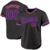 Custom Black Purple-Pink Authentic Throwback Baseball Jersey