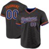 Custom Black Royal-Orange Authentic Throwback Baseball Jersey