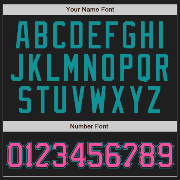 Custom Black Pink-Teal Authentic Baseball Jersey