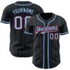 Custom Black Light Blue Pinstripe Red Authentic Baseball Jersey