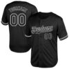 Custom Black White Mesh Authentic Throwback Baseball Jersey