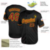 Custom Black Crimson-Yellow Mesh Authentic Throwback Baseball Jersey