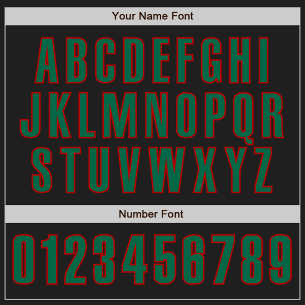 Custom Black Kelly Green-Red Authentic Baseball Jersey