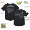 Custom Black Light Blue Mesh Authentic Throwback Baseball Jersey