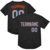 Custom Black Light Blue-Orange Mesh Authentic Throwback Baseball Jersey