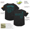 Custom Black Teal Mesh Authentic Throwback Baseball Jersey