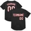 Custom Black White-Red Mesh Authentic Throwback Baseball Jersey