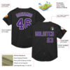 Custom Black Purple-White Mesh Authentic Throwback Baseball Jersey