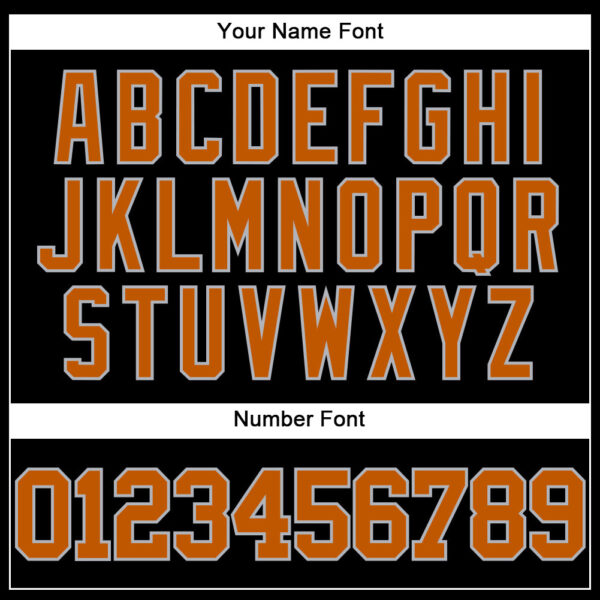 Custom Black Texas Orange-Gray Mesh Authentic Throwback Baseball Jersey