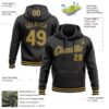 Custom Stitched Black Old Gold Sports Pullover Sweatshirt Hoodie