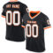 Black2240 Custom Black White-Orange Mesh Authentic Throwback Football Jersey