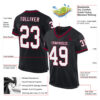 Custom Black White-Maroon Mesh Authentic Throwback Football Jersey