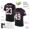 Black2241-1 Custom Black White-Maroon Mesh Authentic Throwback Football Jersey