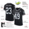 Black2243-1 Custom Black Silver-Gray Mesh Authentic Throwback Football Jersey