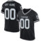 Black2243 Custom Black Silver-Gray Mesh Authentic Throwback Football Jersey