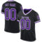 Custom Black Purple-White Mesh Authentic Throwback Football Jersey