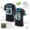 Black2258-1 Custom Black White-Teal Mesh Authentic Throwback Football Jersey
