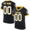 Black2261 Custom Black White-Gold Mesh Authentic Throwback Football Jersey