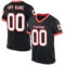 Black2263 Custom Black White-Red Mesh Authentic Throwback Football Jersey