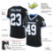 Black2268-1 Custom Black White-Light Blue Mesh Authentic Throwback Football Jersey