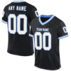 Black2268 Custom Black White-Light Blue Mesh Authentic Throwback Football Jersey