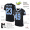 Black2271-1 Custom Black Light Blue-White Mesh Authentic Throwback Football Jersey