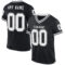 Custom Black White Mesh Authentic Throwback Football Jersey