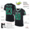 Black2274-1 Custom Black Kelly Green-White Mesh Authentic Throwback Football Jersey