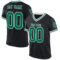 Black2274 Custom Black Kelly Green-White Mesh Authentic Throwback Football Jersey