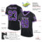 Black2278-1 Custom Black Purple-White Mesh Authentic Throwback Football Jersey