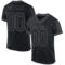 Custom Black Steel Gray Mesh Authentic Throwback Football Jersey