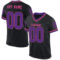 Black2281 Custom Black Purple-Pink Mesh Authentic Throwback Football Jersey