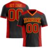 Custom Black Red-Yellow Authentic Football Jersey