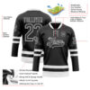Custom Black White Hockey Lace Neck Jersey