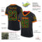 Black2369-1 Custom Black Green Gold-Red Mesh Authentic Throwback Football Jersey