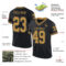 Custom Black Old Gold Mesh Authentic Throwback Football Jersey