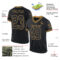 Black2371-1 Custom Black Old Gold Mesh Authentic Throwback Football Jersey