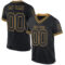 Black2371 Custom Black Old Gold Mesh Authentic Throwback Football Jersey