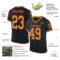 Custom Black Old Gold-Red Mesh Authentic Throwback Football Jersey