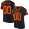 Black2373 Custom Black Orange Mesh Authentic Throwback Football Jersey