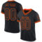 Custom Black Orange Mesh Authentic Throwback Football Jersey