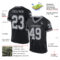 Black2380-1 Custom Black Gray Mesh Authentic Throwback Football Jersey