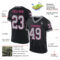Black2382-1 Custom Black Gray-Pink Mesh Authentic Throwback Football Jersey