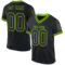 Custom Black Neon Green Mesh Authentic Throwback Football Jersey