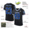 Custom Black Royal-White Mesh Authentic Throwback Football Jersey