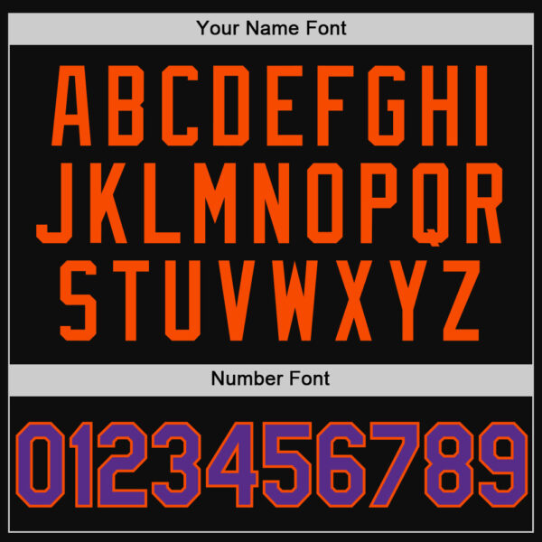 Custom Black Purple-Orange Authentic Throwback Baseball Jersey