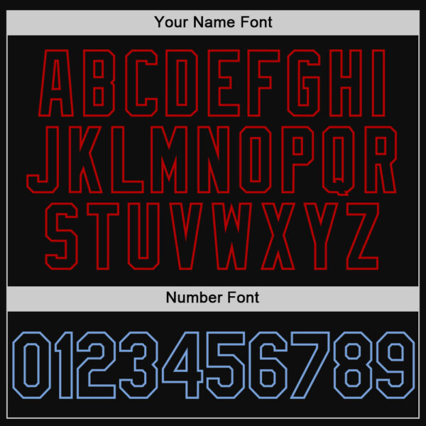 Custom Black Light Blue-Red Authentic Throwback Baseball Jersey