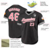 Custom Black Medium Pink-White Authentic Throwback Baseball Jersey