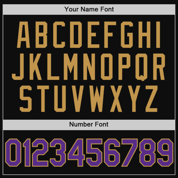Custom Black Purple-Old Gold Authentic Throwback Baseball Jersey